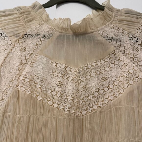 Let Me Be/Anthropologie pleated lace midi dress (wedding/balletcore) - Picture 5 of 6